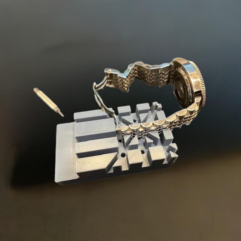 Watch Band Sizing Block | Bracelet Link Removal Tool for Metal Straps | Watchmaker Bench Block for Pins, Screws & Strap Adjustments - BatCountryCraftsUSA