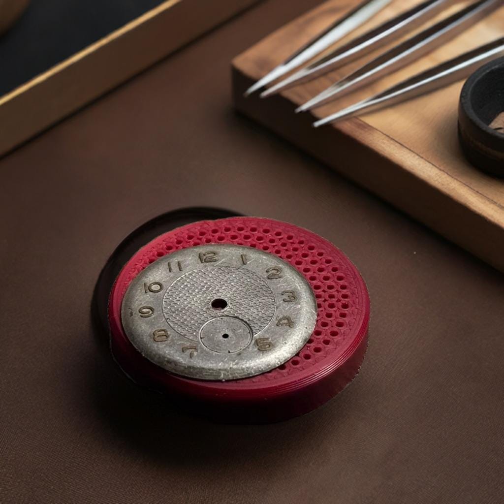 Watchmaker Dial Holder | Precision Dial Support for Cleaning, Handling & Restoration | Non-Marring Dial Tray for Watch Repair Bench - BatCountryCraftsUSA