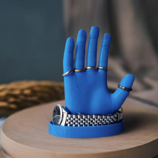 Ring & Watch Display Hand | Jewelry Holder Stand for Desk or Dresser | Sculpted Glove-Style Organizer - BatCountryCraftsUSA