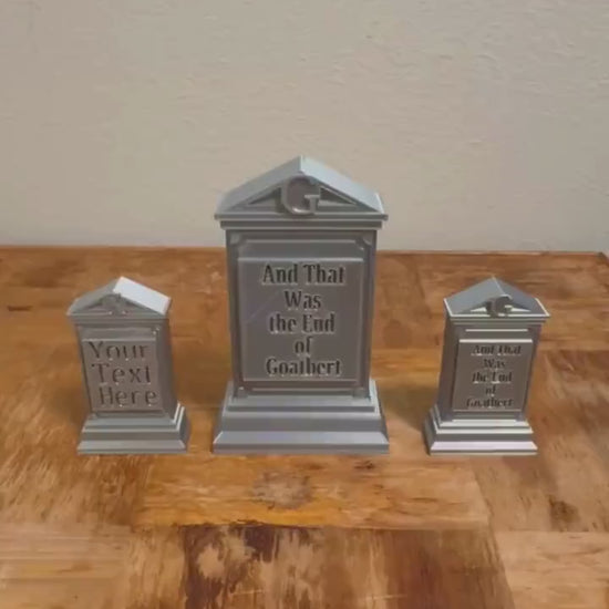 Personalized Fantasy Tombstone Prop - Custom Medieval Graveyard Decor - Gothic Room Decoration - RPG Gaming Display Piece - Dungeon Prop