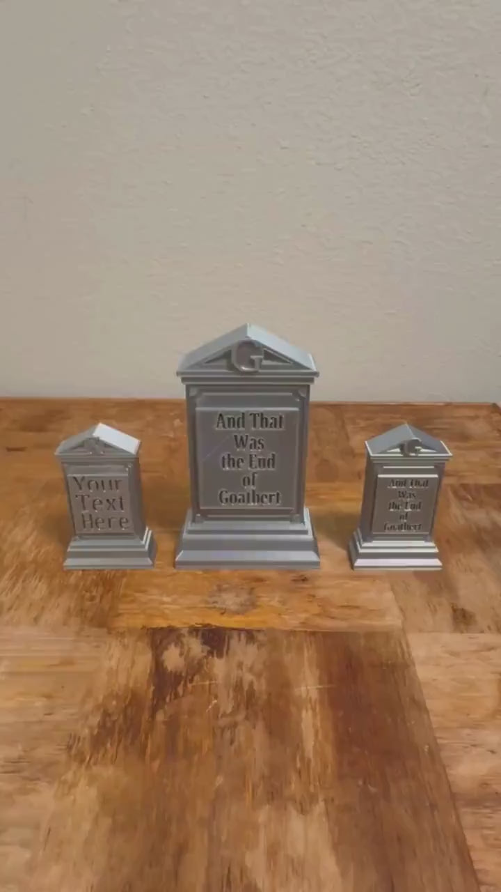 Personalized Fantasy Tombstone Prop - Custom Medieval Graveyard Decor - Gothic Room Decoration - RPG Gaming Display Piece - Dungeon Prop